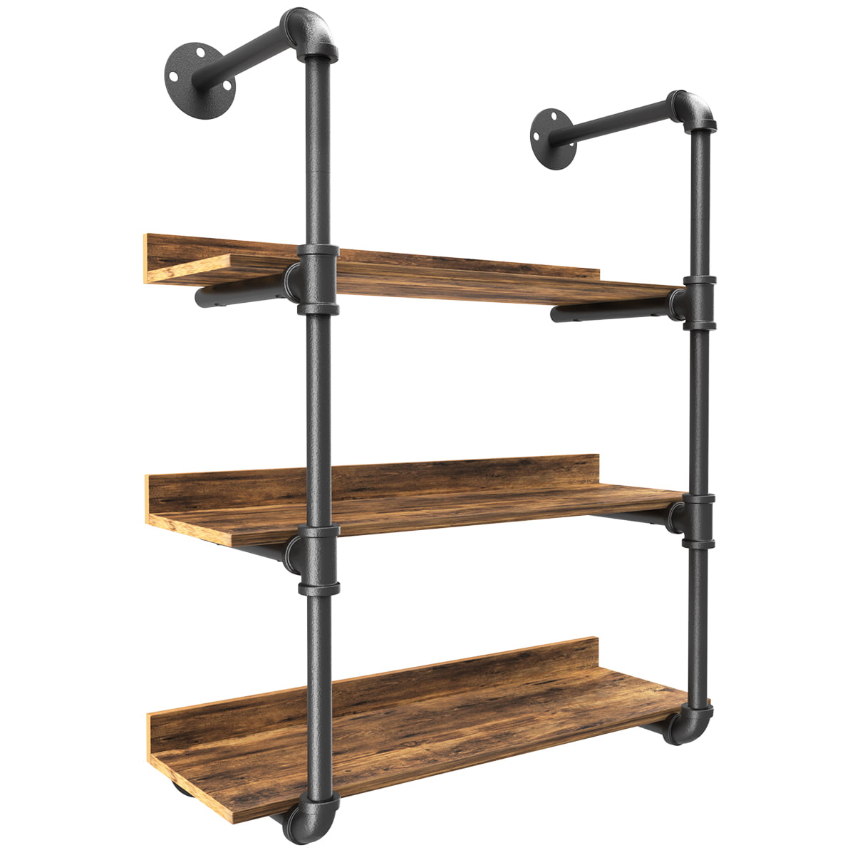 Details about   Iron Wall Mounted Hanging Shelf Storage Holder Rack Wooden Iron Home Cafe 