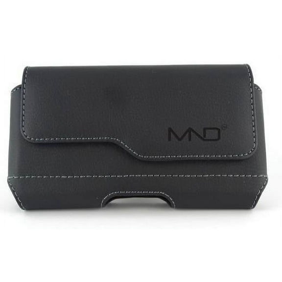 Nokia 8110 4G Case, Horizontal Leather Pouch Holster Belt Case w/ Clip / Loops for Nokia 8110 4G - Black