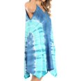 thumbnail image 4 of Sakkas Lunna Women's Casual Sleeveless Hi-low V-neck Knit Tie-dye Dress Cover-up - Blue/mint - S-M, 4 of 5