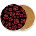 thumbnail image 2 of Coolnut Red Rose Round Cup Coaster with Ceramic Stone and Cork Base 1PCS, Absorbent Cup Mats, Cup Protection Mat for Home , Kitchen and Bar50 Home Decor Gifts, 2 of 6