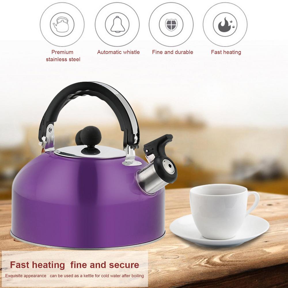 Tohuu Whistling Kettle Teapot Stovetop Water Kettle with Ergonomic Handle Whistling Spout Ergonomic Handle Teakettle for Induction Cooker Electric Pottery Stove forceful - image 4 of 9