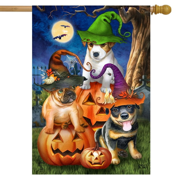 Briarwood Lane Spooky Pups House Flag