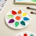 thumbnail image 3 of 17-Well Paint Palette Porcelain Paint Palette Ceramic Tray Artist Watercolor Mixing Palette for Acrylic Oil Painting, Watercolor, Gouache Painting, Round, 3 of 10