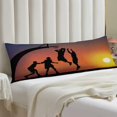 thumbnail image 4 of Soft Body Pillow Cover Boys Playing Basketball at Sunset Sky Long Pillow Case with Zipper Decorative Bedding Pillowcase Farmhouse Cushion Pillow Covers for Couch,Bedroom,Home Gift 20"x54", 4 of 6