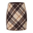 thumbnail image 6 of Wool Skirts for Women Fall Winter High Waisted Plaid Bodycon Pencil Short Mini Skirt, 6 of 8