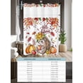 thumbnail image 6 of No Hook Cloth Fabric Shower Curtain with Snap in Liner, Fall Hedgehog Waterproof Shower Curtains Set with See Through Top Window, Thanksgiving Pumpkin Sunflower Eucalyptus Bath Curtains 72"x96", 6 of 6