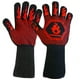 thumbnail image 1 of Oven gloves 1 pair of BBQ grill gloves up to 800 ° C with silicone gloves oven gloves for grill cooking baking (black red), 1 of 1