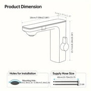 Chrome Bathroom Sink Faucet Smart Sensor 1 Hole LED Temp Display Lavatory Vanity Mixer Taps Touchless Bathroom Faucet