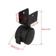 thumbnail image 2 of Uxcell Roue 1,6 Pouces Dia Pince en U Rotative Universelle Pivotante Frein Roulette Noir 4 Pcs, 2 of 6