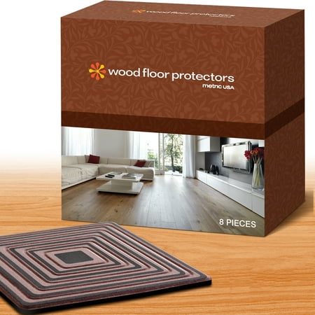 Wood Floor Protectors by Metric USA set of 8 Furniture Feet that stop Furniture sliding  4 Inches Square or Round 3/16 Inches thick Customizable Furniture Pads easy to use PROTECT YOUR (Best Way To Stop Sweaty Feet)