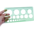thumbnail image 2 of 3pcs Clear Green,Circle Stencils Oval Stationery Template Plastic Measuring Templates Geometric Rulers Set for Drafting, Drawing, 2 of 6