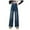 A02-Blue, variant on CAICJ98 Girls' Wide Leg Jeans Kids Elastic Waist Casual Denim Pants Kids Baggy Jeans Girls with Pockets Blue,4-5 Years