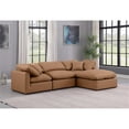 thumbnail image 2 of Meridian Furniture Indulge 94" Orange Vegan Leather L-Shaped Modular Sectional, 2 of 9
