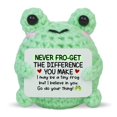thumbnail image 1 of Muñeca de ganchillo hecha a mano OASSIE Thank You Gift Frog con mensaje, 1 of 7