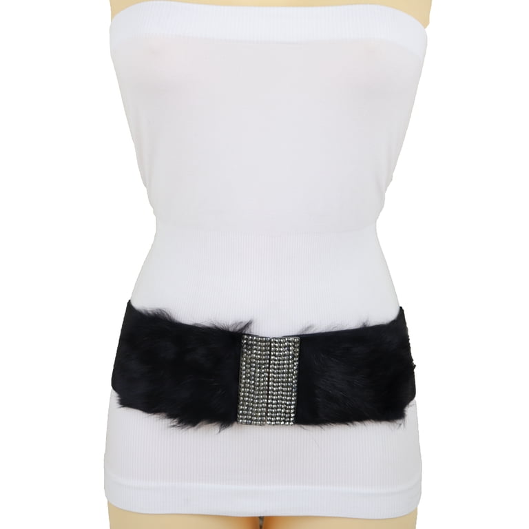 Women Black Wide Elastic Waistband Hip Waist Fashion Belt  display picture 1