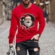 thumbnail image 1 of Blusas y camisas de manga larga con cuello redondo para hombre Blusa de manga larga con cuello redondo y estampado navideño para hombre Blusa de poliéster para hombre, 1 of 4