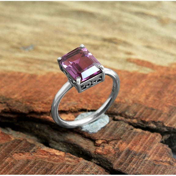 Amethyst Silver Ring 925 Sterling Silver Handmade Jewelry Statement Ring