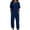 Dark blue, variant on GILIGEGE Linen Sets for Women 2 Piece Summer Women's Summer Cotton and Solid Color Round Neck with Button Loose Casual Pants Short Sleeve Set Wide Leg Pants Tracksuit Lounge Matching Sets Dark Blue L