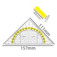 thumbnail image 4 of 3 reglas triangulares, 16 cm, plástico transparente, escuadra de ángulo recto, adecuadas para estudiantes, oficinas y diseñadores., 4 of 8