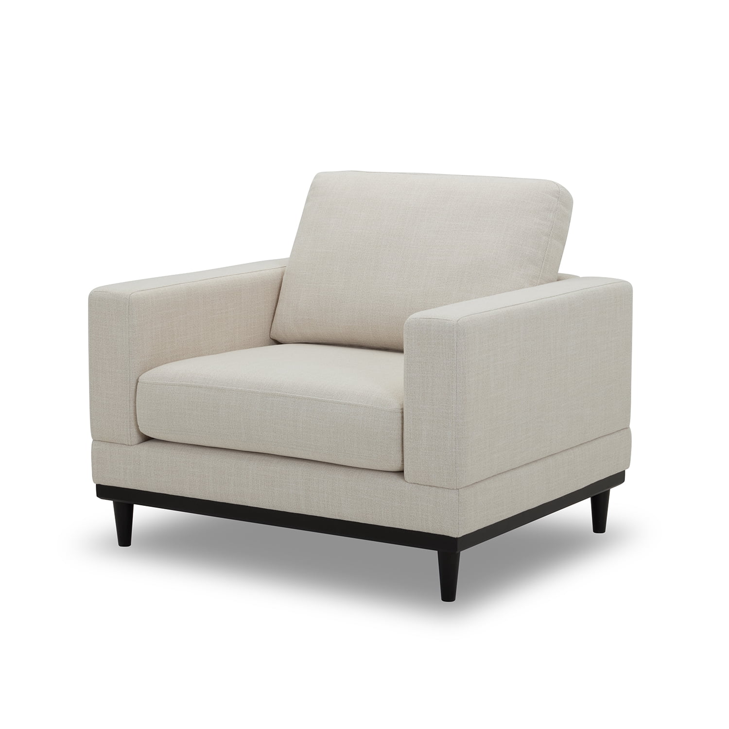 Better Homes & Gardens Springwood Wood Frame Accent Chair, Cream Linen