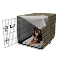 thumbnail image 2 of Retro Dog Crate Cover, Antique Design Floral Motifs on Checkered Background with Art Nouveau Inspiration, Easy to Use Pet Kennel Cover for Medium Large Dogs, 35" x 23" x 27", Multicolor, by Ambesonne, 2 of 6