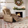 thumbnail image 2 of Bingirl Fauteuil Inclinable Motorisé de 22 Pouces en Cuir Beige Rembourré avec Aide à la Levée, 2 of 9