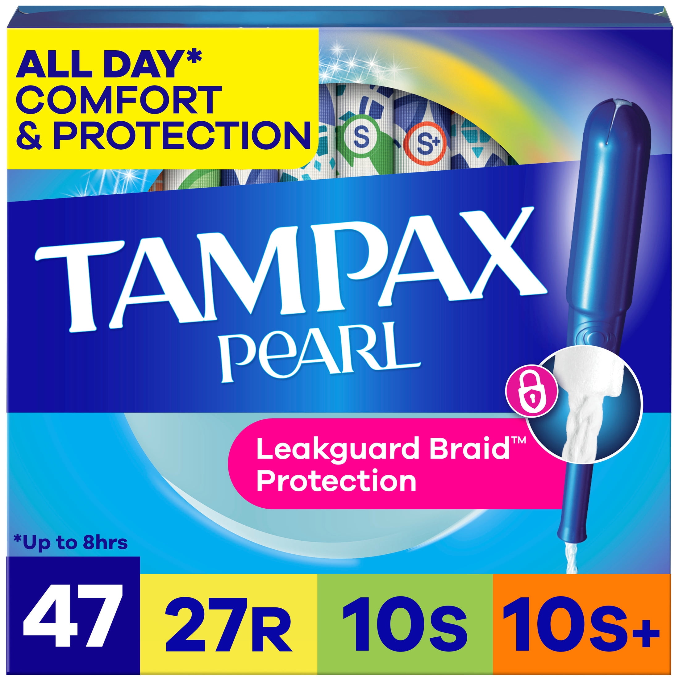 (2 pack) Tampax Pearl Tampons Multipack with LeakGuard Braid, Regular/Super/Super Plus, 47 Count
