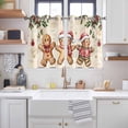 thumbnail image 2 of Gingerbread Christmas Kitchen Curtains Window Panels, Xmas Balls Branches Beige Rustic Insulated Window Treatment Curtain, Grommet Curtains for Bedroom/Living Room/Bathroom, 2 Piece 42"Wx45"L, 2 of 8