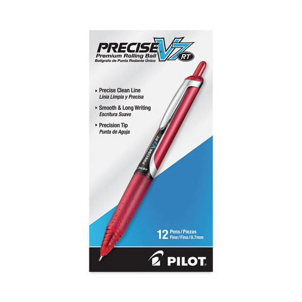 Precise V7rt Roller Ball Pen, Retractable, Fine 0.7 Mm, Red Ink, Red Barrel | Bundle of 10 Dozen