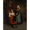 thumbnail image 2 of Gustave Henry Mosler 15x18 Black Ornate Wood Framed Double Matted Museum Art Print Titled - The Sewing Lesson (1881), 2 of 5