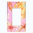 thumbnail image 2 of Metal Light Switch Wall Plate Outlet Cover (Ocean Star Fish Sea Shell Coral Reef Clam Pink - Single Rocker), 2 of 2