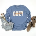 thumbnail image 3 of Cozy Season Layered Cursive - Women's Garment Dyed Long Sleeve Graphic T-Shirt, 3 of 13