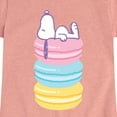 thumbnail image 3 of Peanuts - Snoopy Stacked Macarons - Youth Girls Short Sleeve Tee, 3 of 6