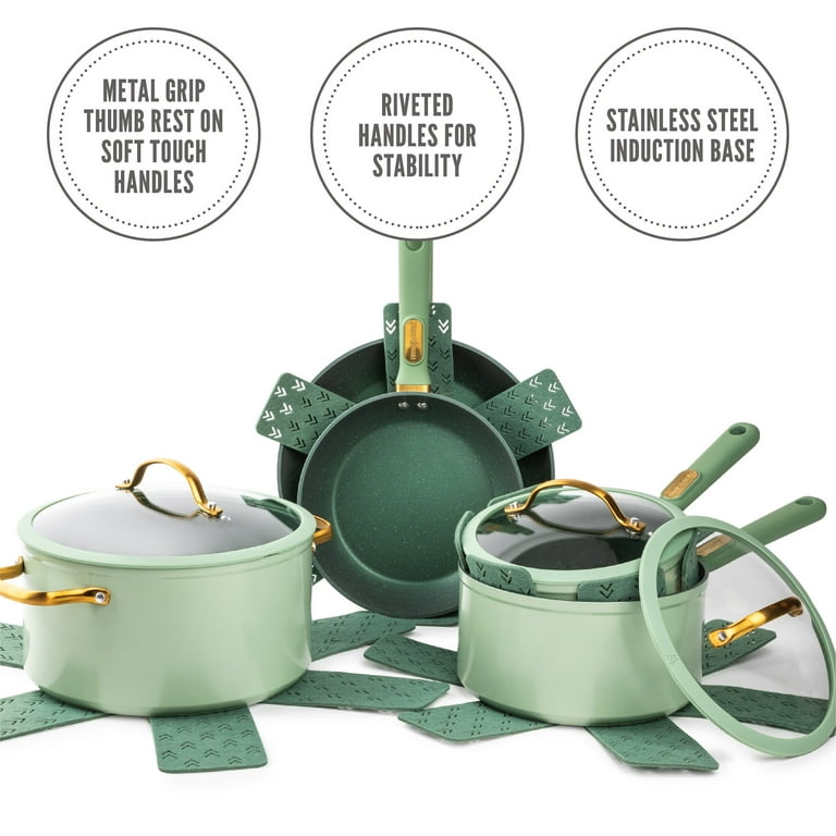 Colorful and Durable Cookware Set - Thyme & Table 12-Piece Nonstick Cookware  Set