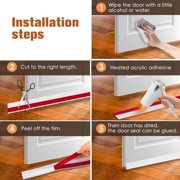 SUNMON Silicone Door Draft Stopper – 39 inches Door Seal Strip for Under Door Seal Gap Interior & Exterior Doors Weather Stripping Soundproof (White)