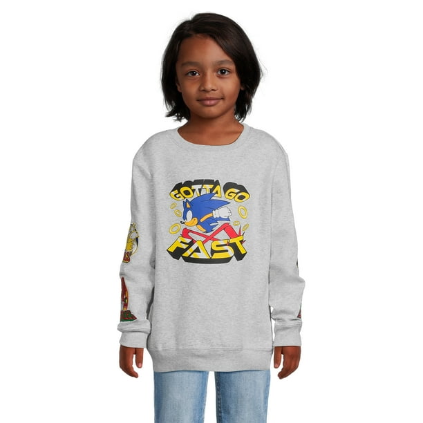 Sonic the Hedgehog Boys Long Sleeve Crewneck Sweatshirt, Sizes 4-18 ...