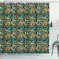 thumbnail image 1 of Ambesonne Geometric Shower Curtain, Surreal Future Lines, 69"Wx84"L, Pale Yellow Turquoise, 1 of 2