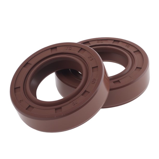 Sello de Aceite Universal TC Doble Labio con Resorte de Acero 23x40x10mm Alta Presión Caucho FKM Marrón 2 Pcs