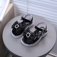 thumbnail image 2 of KPOPLK Toddler Girl Sandals Little Kids Summer Dress Shoes Open Toe Flats Cute Sandals for School Beach Party Size 7,Black, 2 of 8