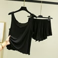 thumbnail image 2 of QUNYINEY Sleeveless Womens Pjs Sets Crew Neck Cotton Solid Tank Top Sleepwear Loose Fit Shorts Soft Women 2 Piece Outfits Sets, 2 of 6