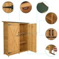 thumbnail image 2 of IVV 64inch Outdoor Storage Cabinet, Wood Garden Shed, Outside Tool Shed, Vertical Organizer Cabinet with Double Lockable Doors for Outside, Garden and Yard, Natural and Green, 2 of 9