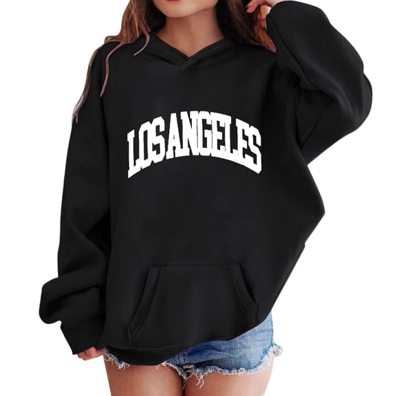 SGMVNU Girls Sweatshirts Oversized Graphic Hoodie Letter Print Hooded Pullover Long Sleeve Casual School Kids Clothes Black Size 3-4 Years
