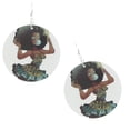 thumbnail image 3 of 2xVintage Rustic Wooden Tribe Women Dangle Hook Earrings Jewelry Yinane Pendiente de mujer de estilo africano, 3 of 7