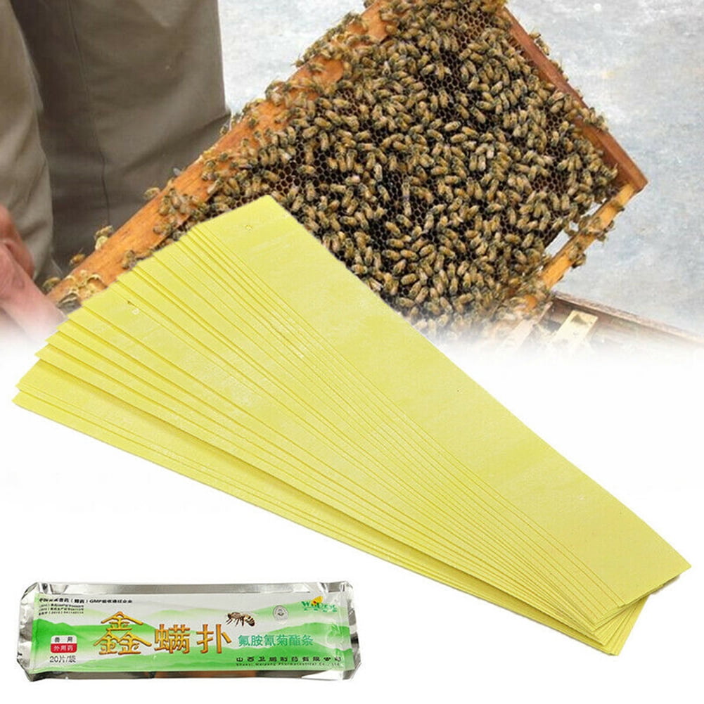 20pcs Strips Apiculture Beekeeping Anti Insect Pest Instant Mite Killer Miticide 