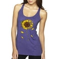 thumbnail image 1 of You Are My Sunshine Skull And Sunflower Inspirational/Christian Tri-Blend Racerback Tank Top, Purple Rush, Small, 1 of 3