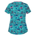 thumbnail image 2 of Luxalzxs Women Scrub Tops Casual V-Neck Shirts Summer Animal Printed Graphic Working Uniform Short Sleeve Medical Scrub Top, 2 of 3