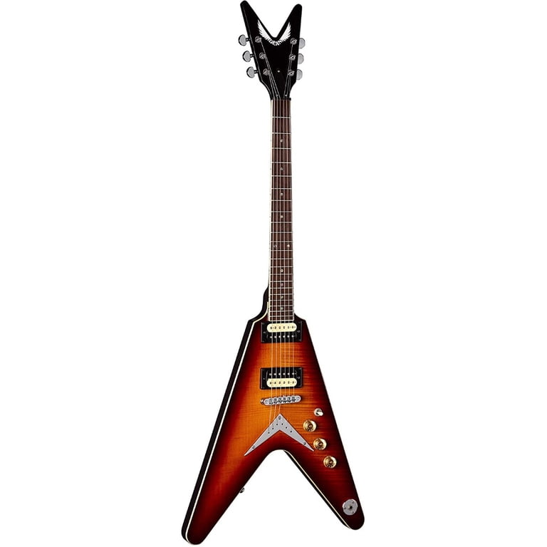 ギター DEAN V79 FM Flame Top Trans Cherry Dean V 79 Flame Maple Electric Guitar, Trans Cherry Sunburst