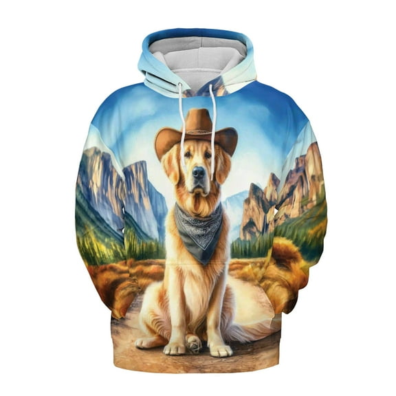 Welcome Fall Western Cowboy Golden Retriever Enjoys Majestic Autumn All Over Print 3D Hoodie Unisex Merch Hoodies Goldens Dog Lover Gifts Idea - 01007