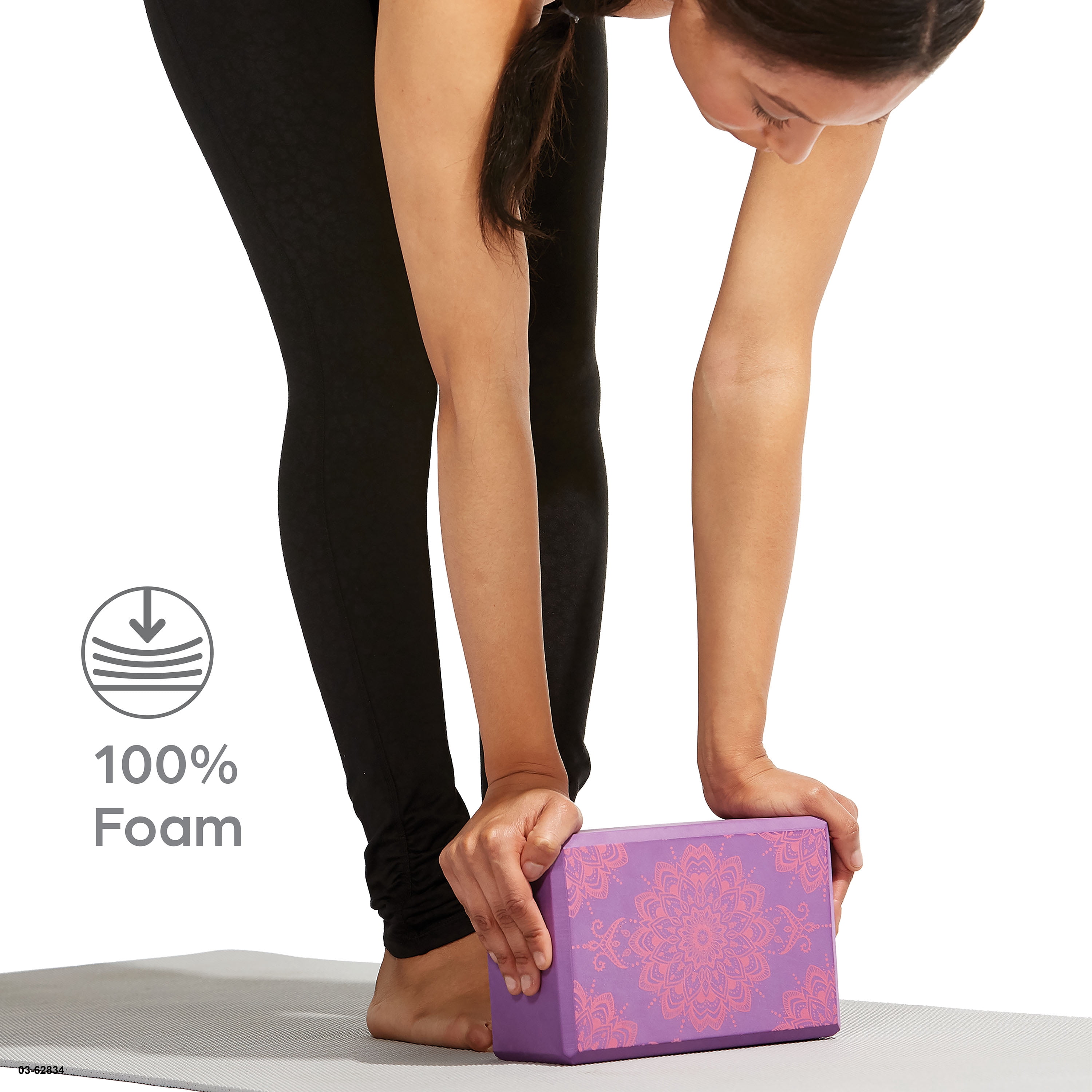 Gaiam Printed Fashion Yoga Block, Made from Sturdy Foam, Pink