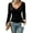 Black, variant on Womens Deep V Neck Blouse Twist Front Long Sleeve Tops 2026 Y2k Slim Fit Shirts Solid Crossover Top Navy XXL